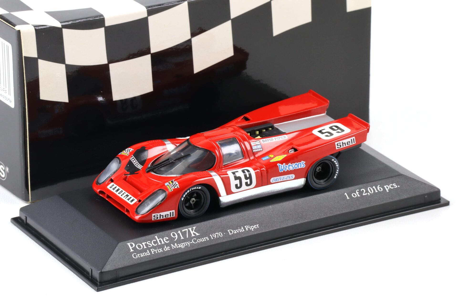 1:43 Minichamps Porsche 917K GP de Magny-Cours 1970 David Piper #59