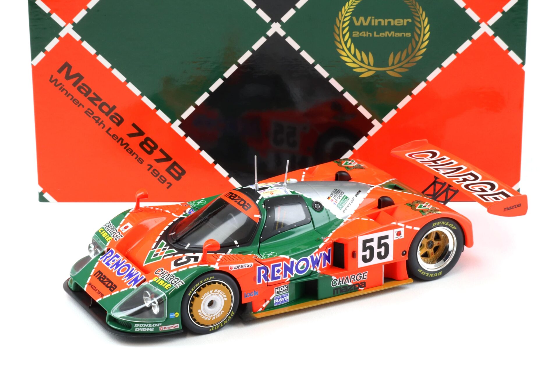1:18 WERK83 Mazda 787B Winner 24h Le Mans 1991 #55 Weidler/ Herbert Collectors Box