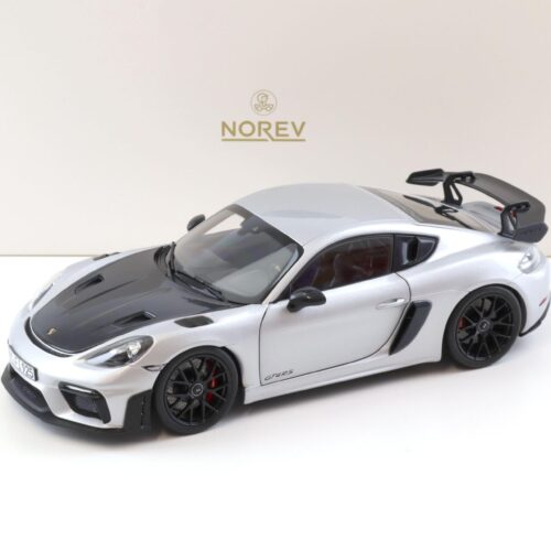 1:18 Norev ASIA Exclusive Porsche Cayman GT4 RS Weissach Package silver/ black