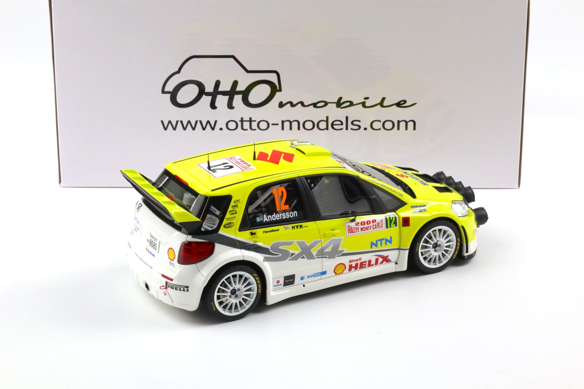 1:18 OTTO mobile OT495 Suzuki SX4 WRC Rally Monte Carlo 2008 G.Andersson #12