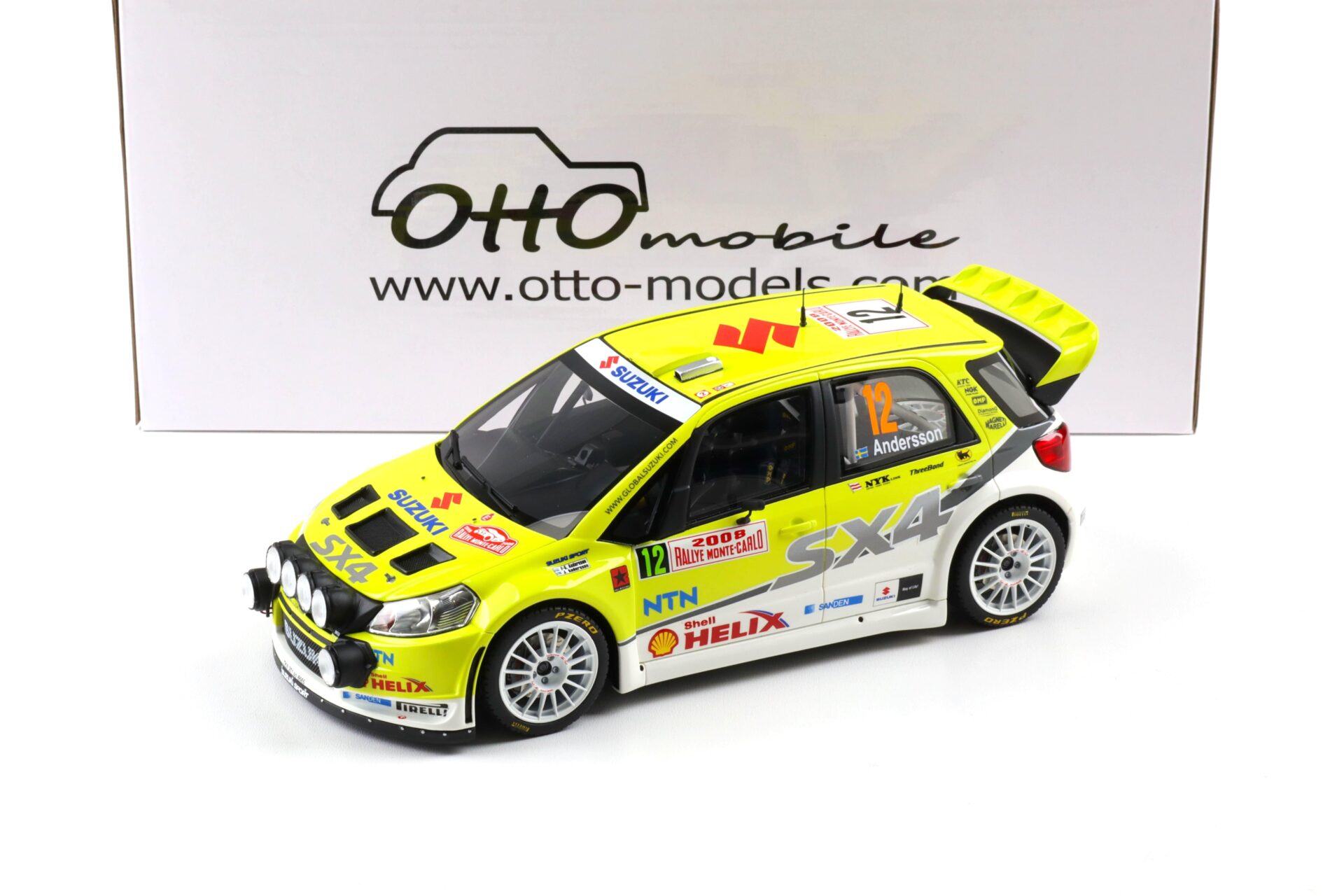 1:18 OTTO mobile OT495 Suzuki SX4 WRC Rally Monte Carlo 2008 G.Andersson #12