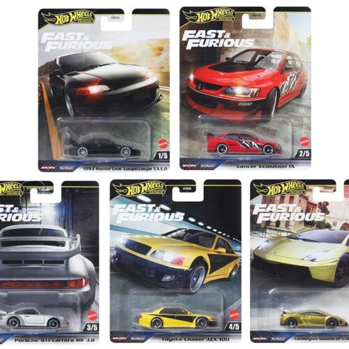 1:64 Hot Wheels Premium 2025 Fast & Furious SET 5 pcs. 979M Porsche, Honda