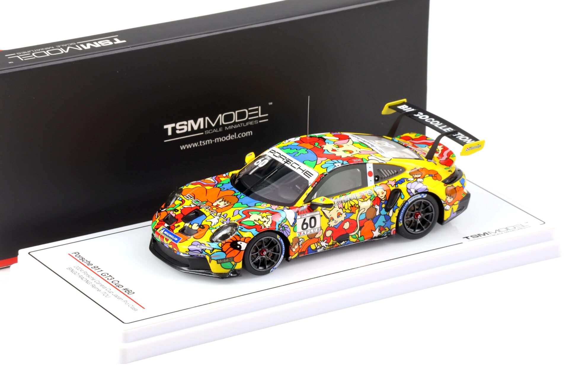 1:43 TSM Model Porsche 911 GT3 Cup #60 Japan Pro Class 2024 Bingo Racing Reimei Itou