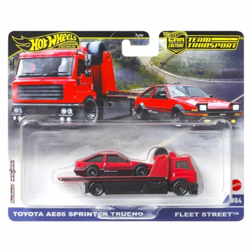 1:64 Hot Wheels Premium 2025 Team Transport JBM40 Toyota AE86 Sprinter Trueno + Fleet Street
