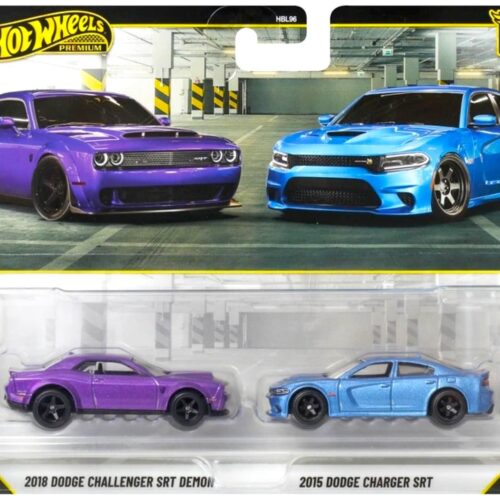 1:64 Hot Wheels 2025 Premium 2-Pack 979U Dodge Challenger SRT Demon + Dodge Challenger SRT