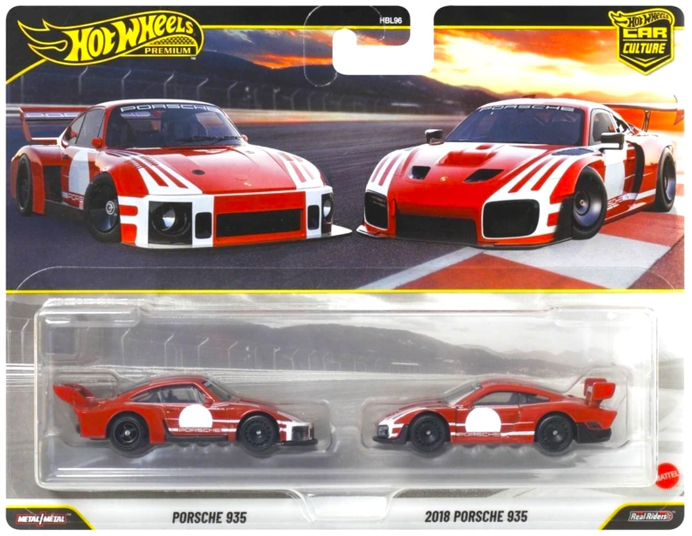 1:64 Hot Wheels 2025 Premium 2-Pack 979U Porsche 935 + 2018 Porsche 935