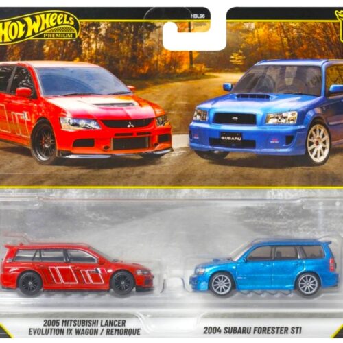 1:64 Hot Wheels 2025 Premium 2-Pack 979U Mitsubishi Lancer EVO IX + Subaru Forester
