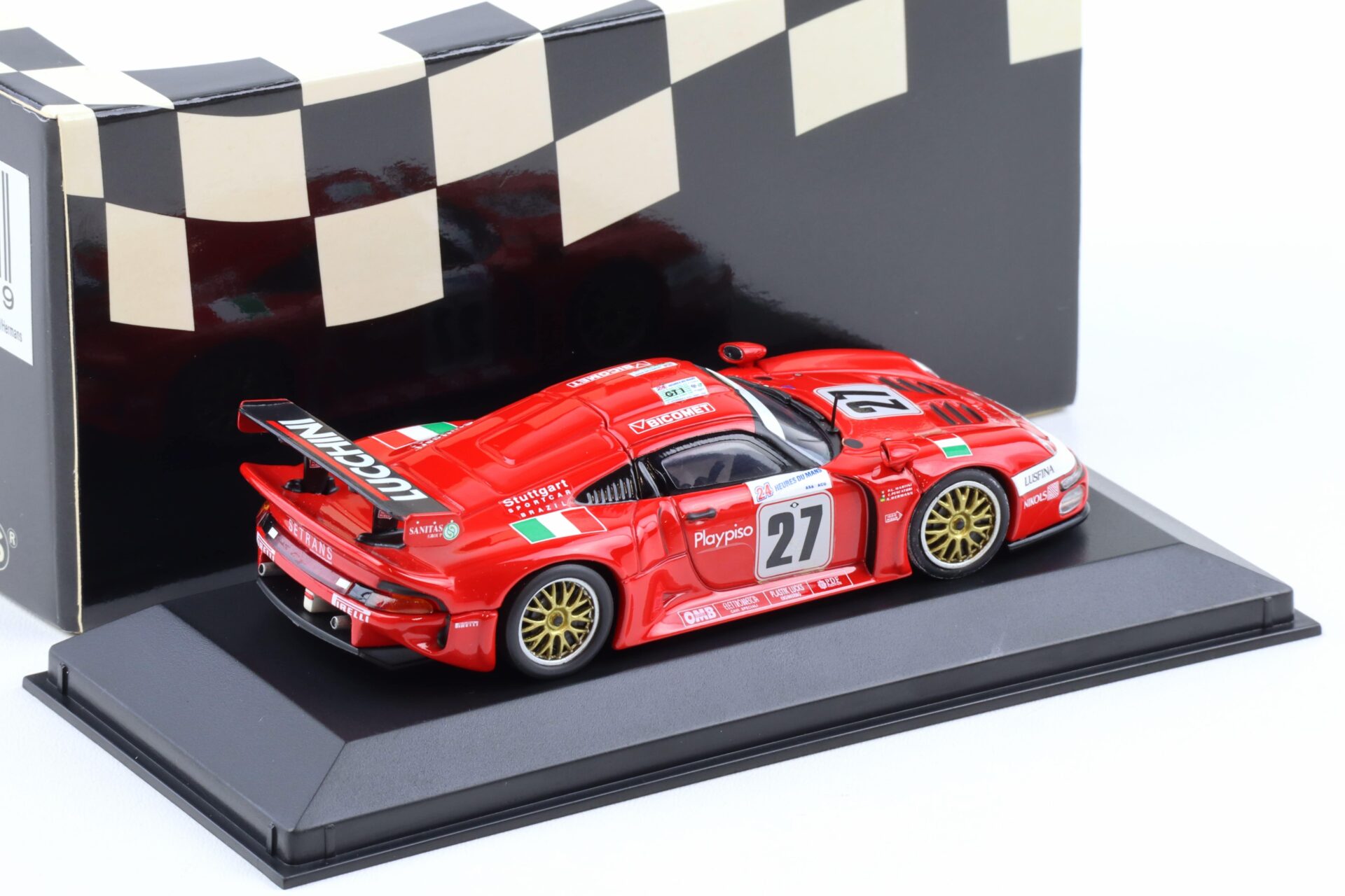 1:43 Minichamps Porsche 911 993 GT1 Le Mans 1997 BMS Scuderia Italia #27 Martini/ Hermans