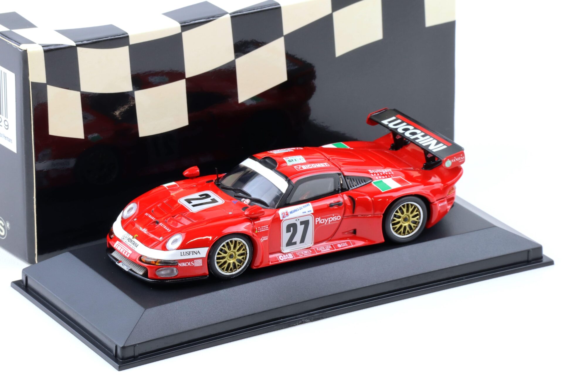 1:43 Minichamps Porsche 911 993 GT1 Le Mans 1997 BMS Scuderia Italia #27 Martini/ Hermans