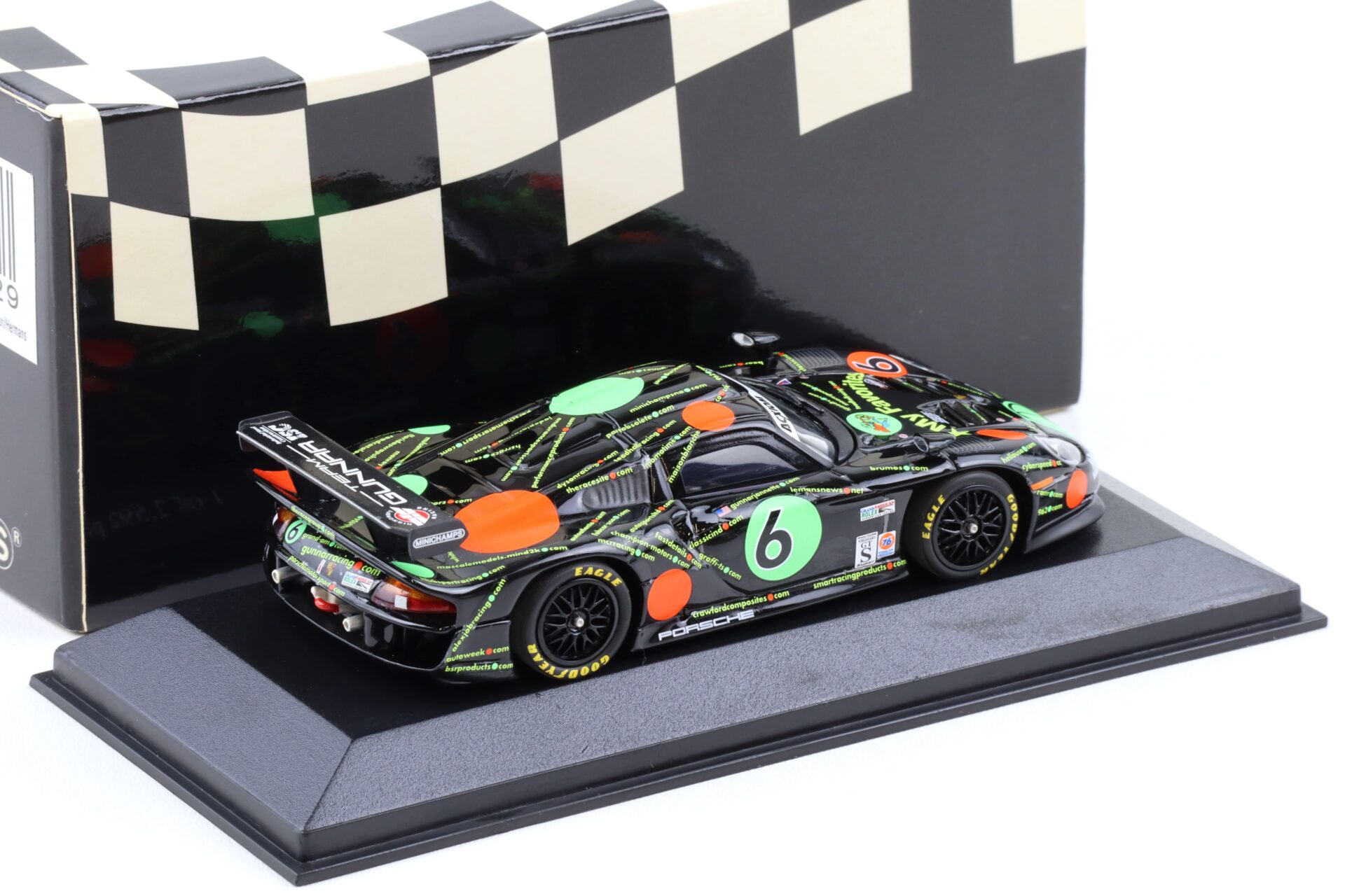 1:43 Minichamps Gunnar Porsche 911 996 GT1 G99 Barber Park 250 Gunnar Jeanette #6