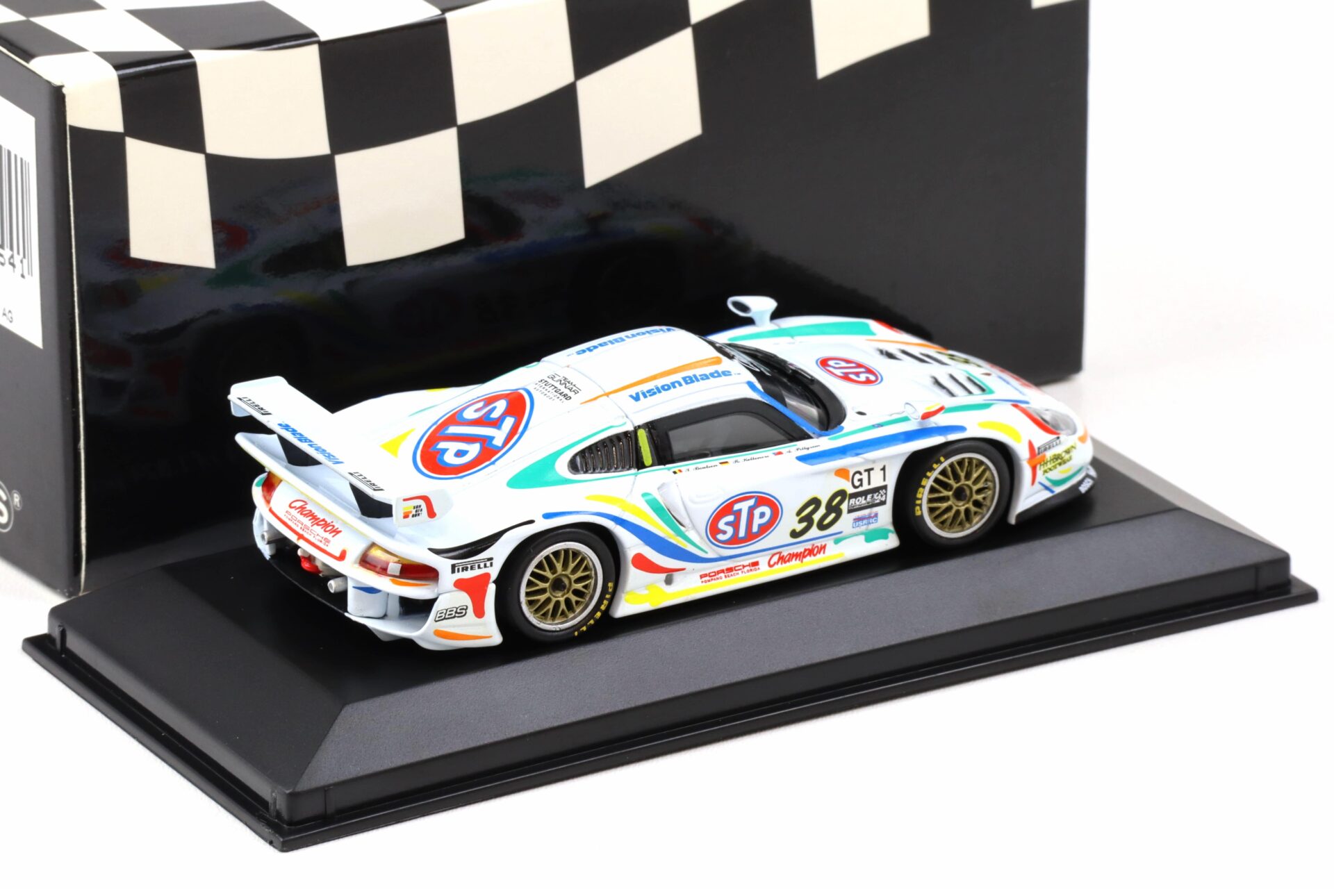 1:43 Minichamps Porsche 911 996 GT1 Daytona 24h 1998 STP #38 Boutsen/Kelleners
