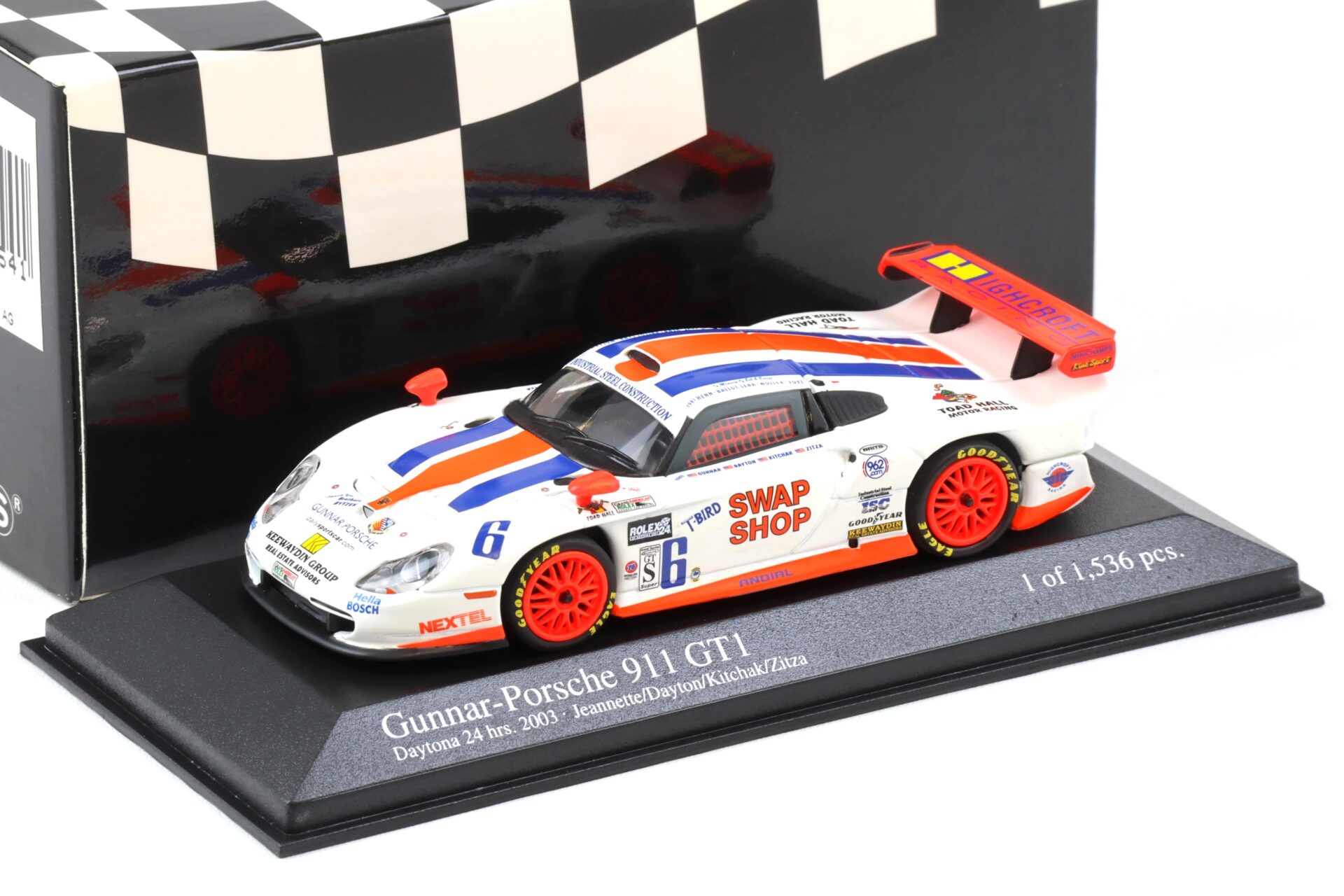 1:43 Minichamps Porsche 911 996 GT1 Daytona 24h 2003 Swap Shop #6 Jeanette/ Dayton