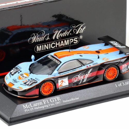 1:43 Minichamps McLaren F1 GTR Long Tail FIA GT 4 hrs 1997 Gulf #2 Nielsen/ Bscher