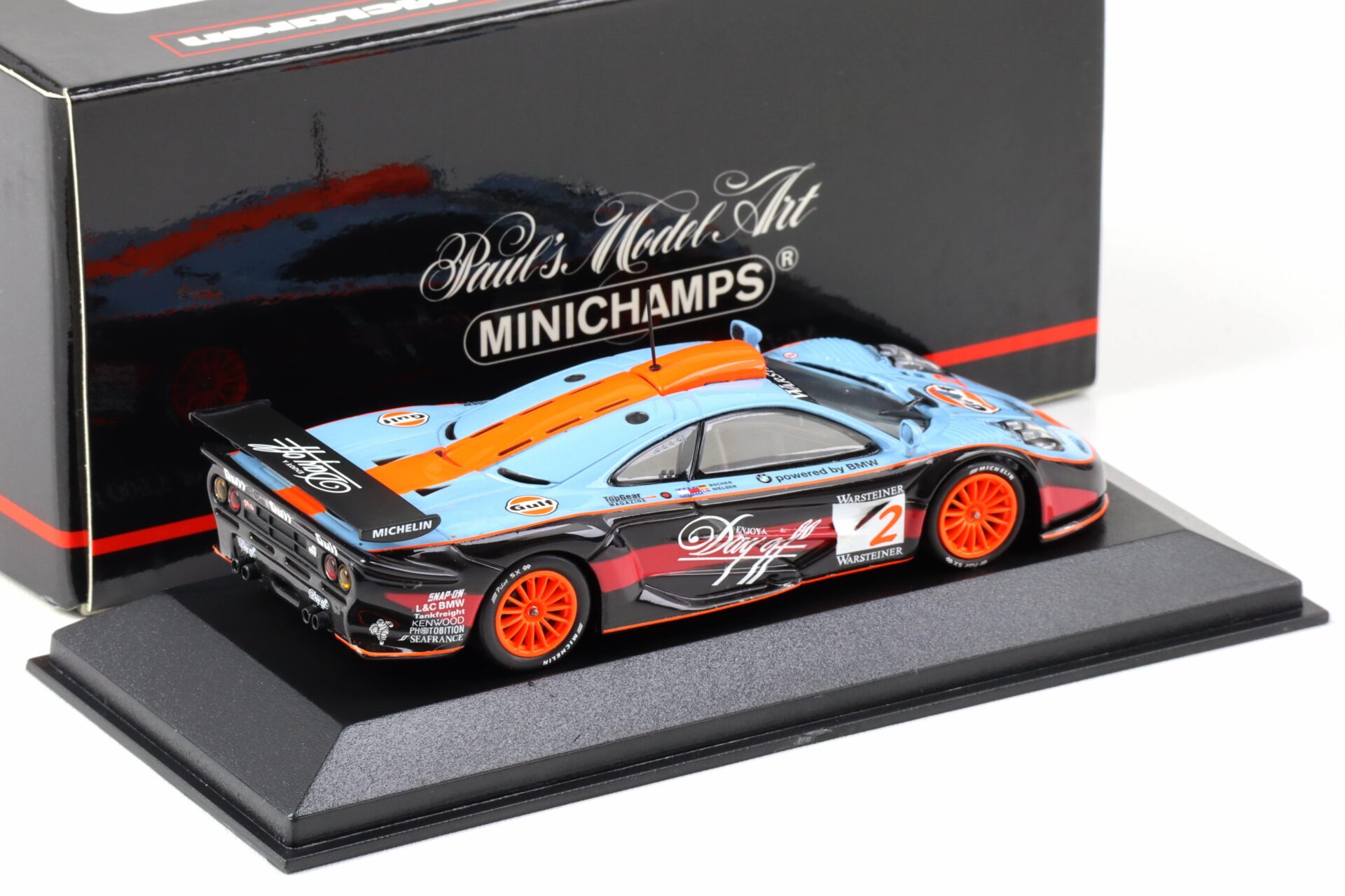 1:43 Minichamps McLaren F1 GTR Long Tail FIA GT 4 hrs 1997 Gulf #2 Nielsen/ Bscher