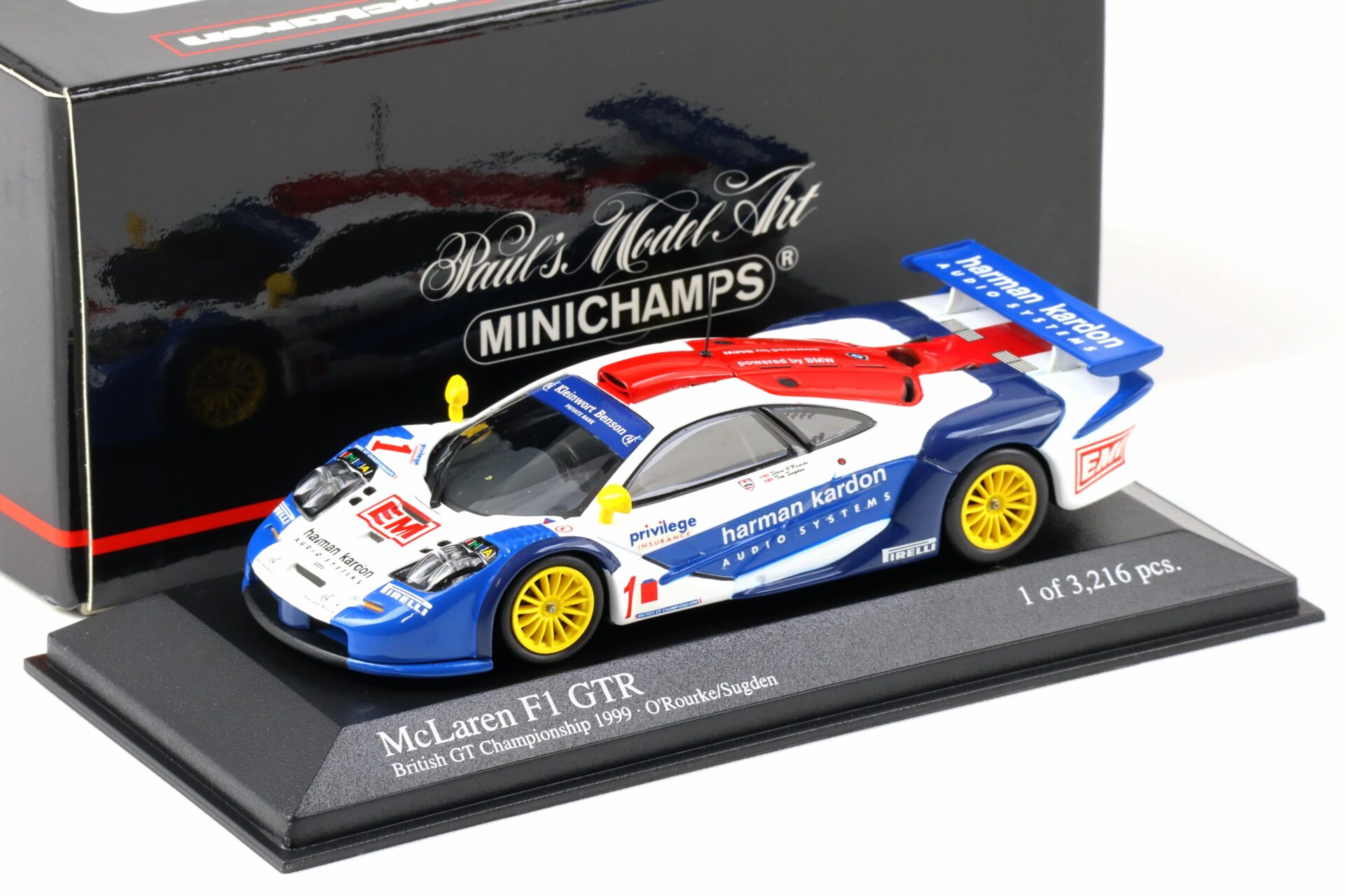 1:43 Minichamps McLaren F1 GTR Long Tail British GTC 1999 OÂ´Rourke/Sugden #1