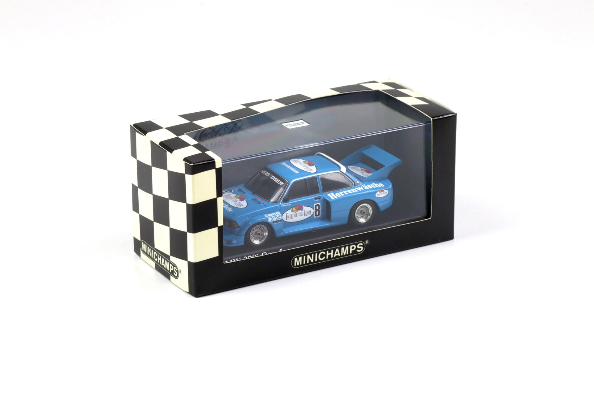 1:43 Minichamps BMW 320i E21 Grp. 5 DRM 1977 Schneeberger #8 Fruit of the Loom