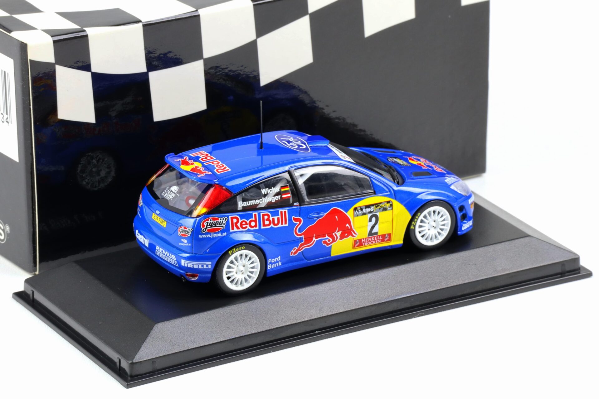1:43 Minichamps Ford Focus WRC Red Bull A1-Ring Rallye 2001 Baumschlager/ Wicha