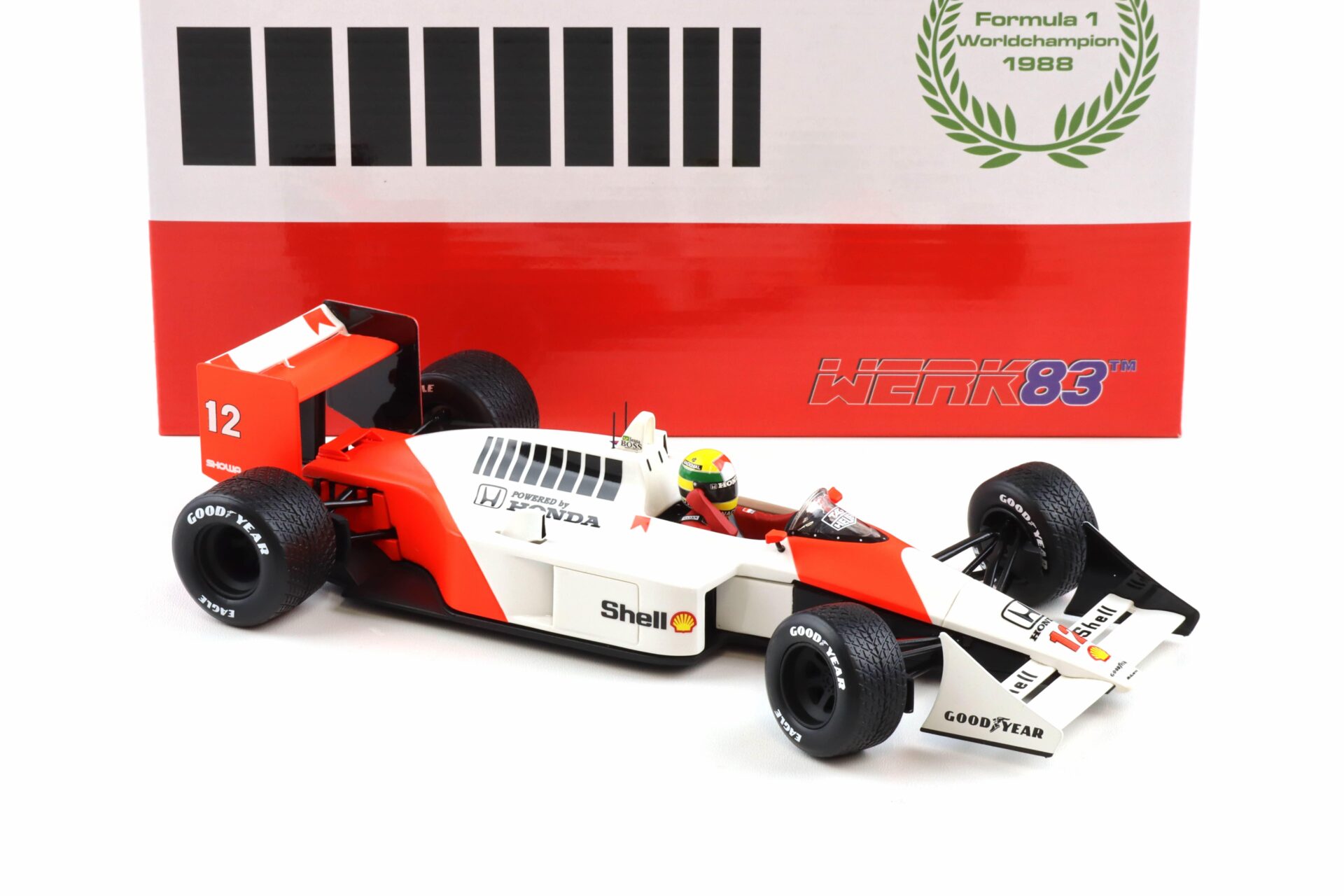 1:18 WERK83 McLaren MP4/4 Ayrton Senna #12 Winner British GP F1 World Champ 1988