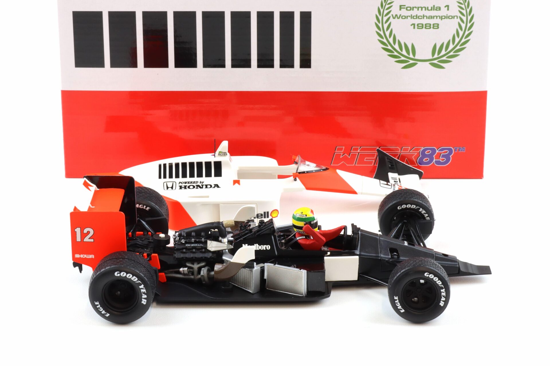 1:18 WERK83 McLaren MP4/4 Ayrton Senna #12 Winner British GP F1 World Champ 1988