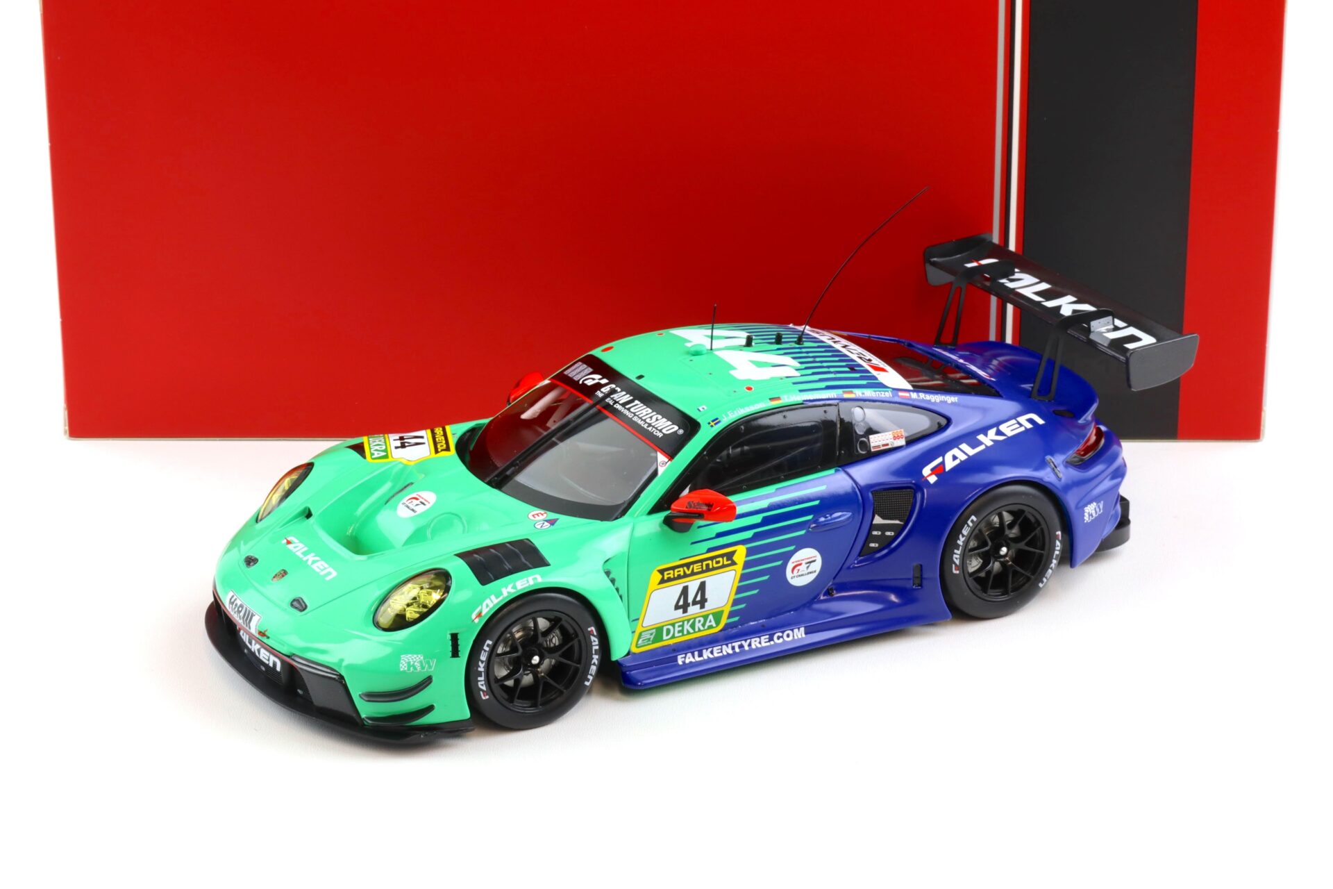 1:18 IXO Porsche 911 992 GT3 R 24h Nürburgring 2024 Falken #44 Eriksson/ Heinemann