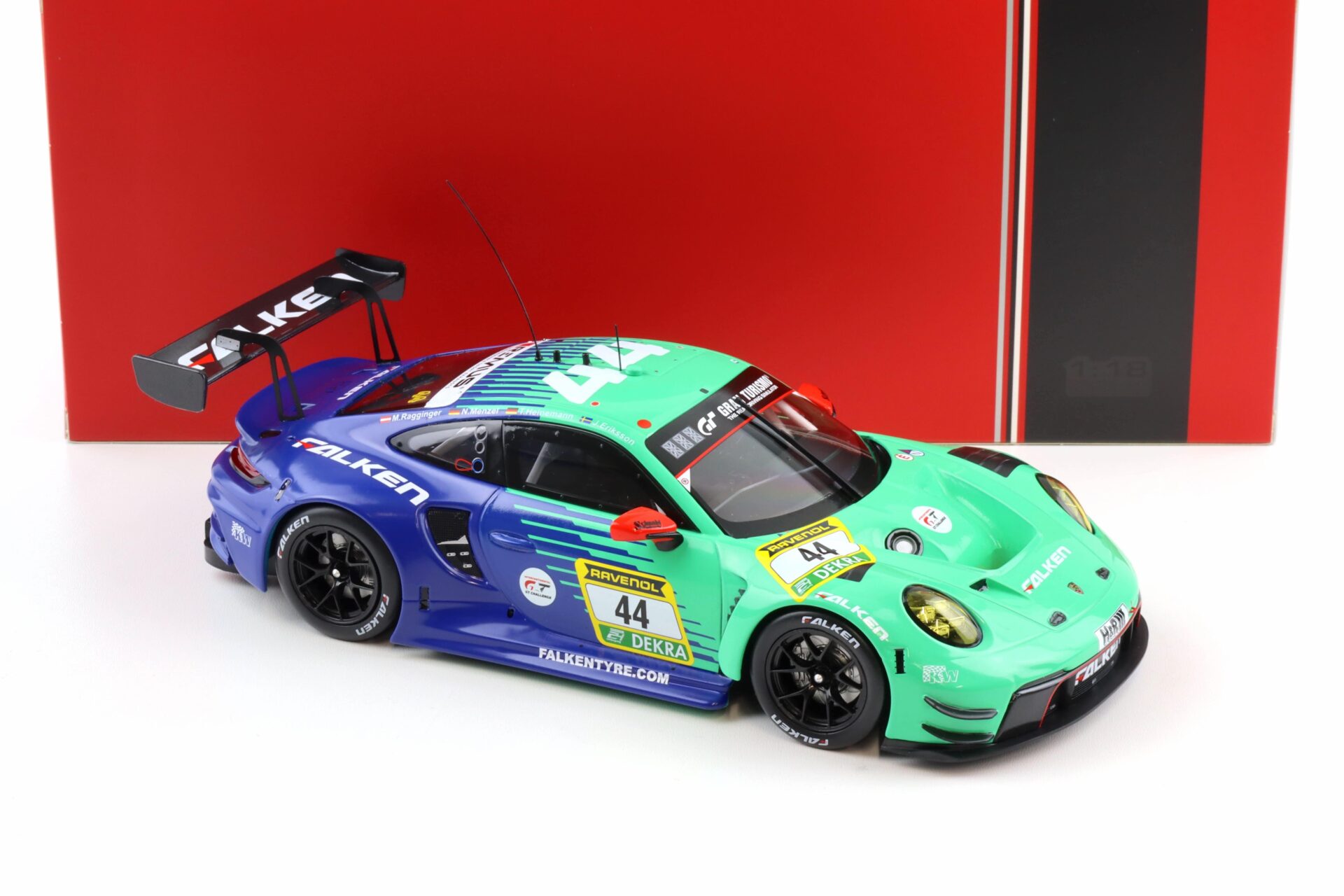 1:18 IXO Porsche 911 992 GT3 R 24h Nürburgring 2024 Falken #44 Eriksson/ Heinemann
