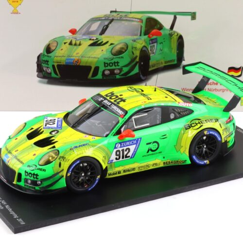 1:18 Spark Porsche 911 991 GT3 R Winner 24h Nürburgring 2018 Manthey #912