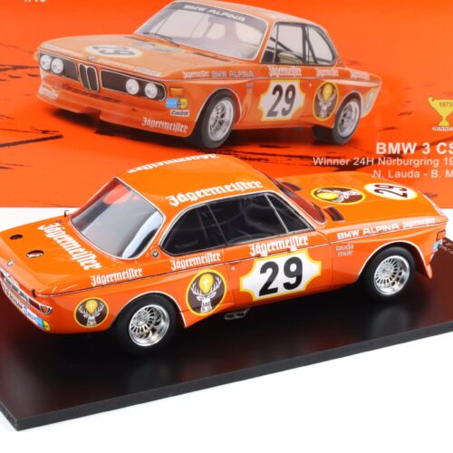 1:18 Spark BMW 3.0 CSL #29 Winner 24h Nürburgring 1973 Jägermeister Lauda/ Muir