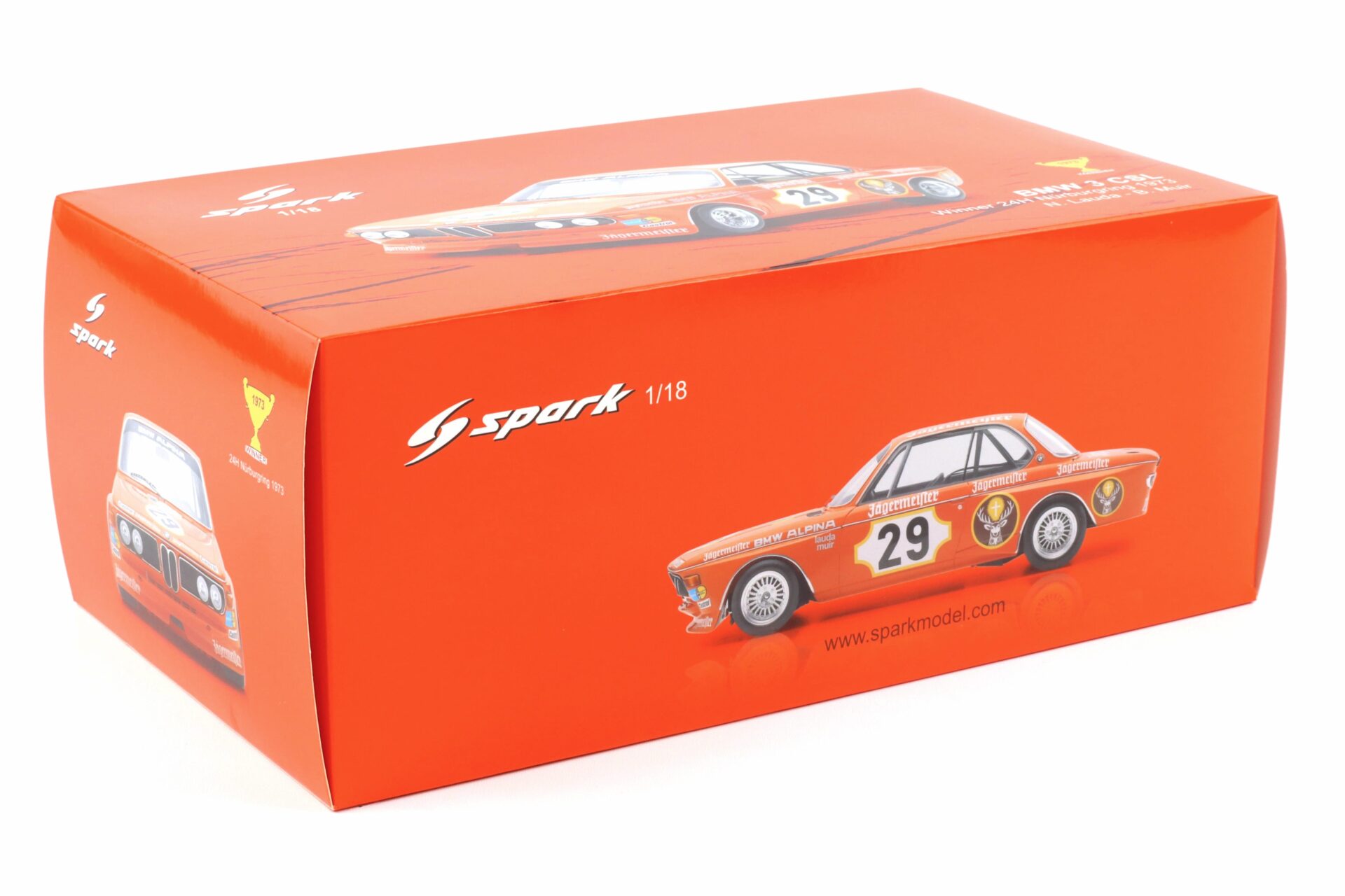 1:18 Spark BMW 3.0 CSL #29 Winner 24h Nürburgring 1973 Jägermeister Lauda/ Muir