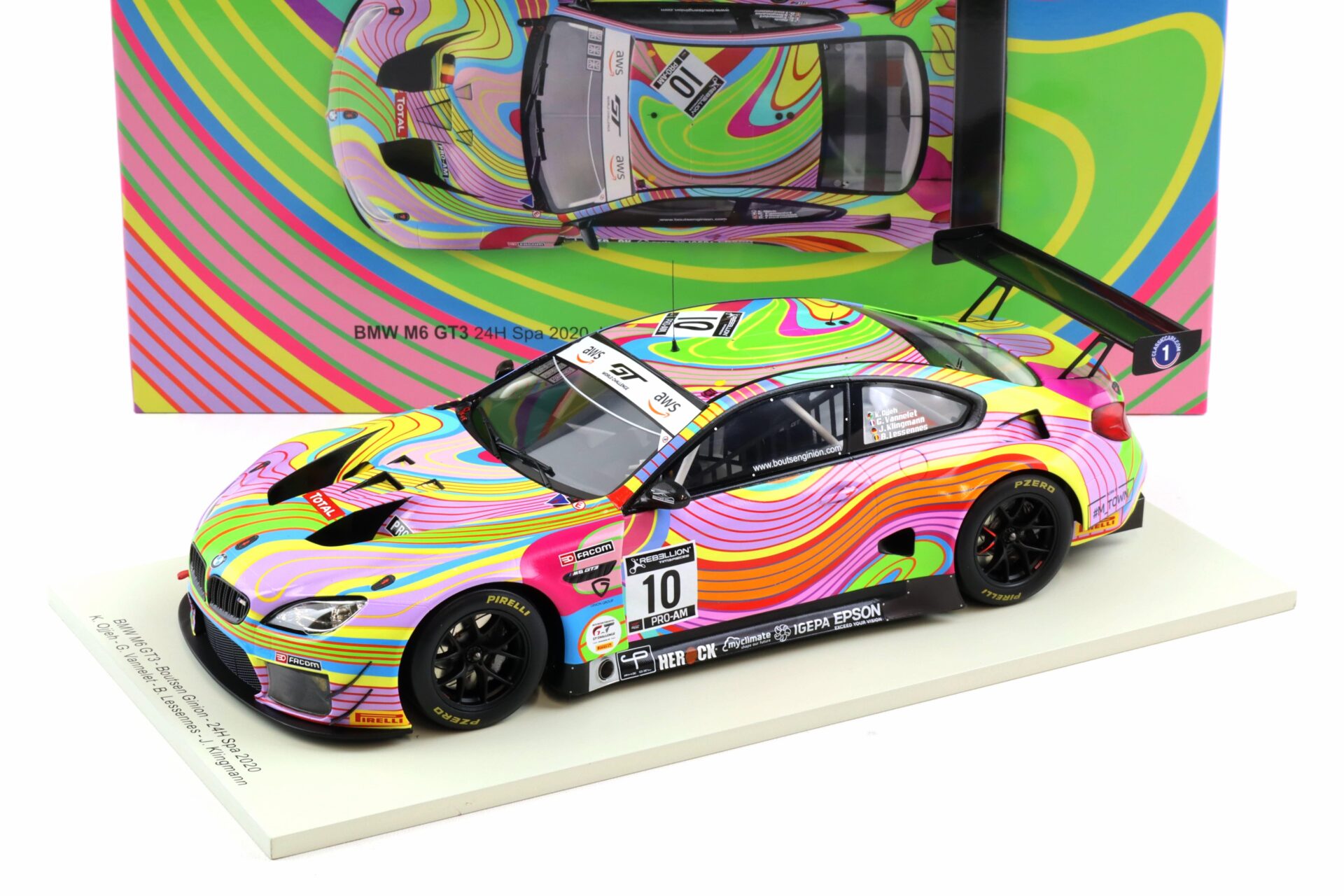 1:18 Spark BMW M6 GT3 #10 Boutsen Ginion 24h SPA 2020 Ojjeh/ Vannelet