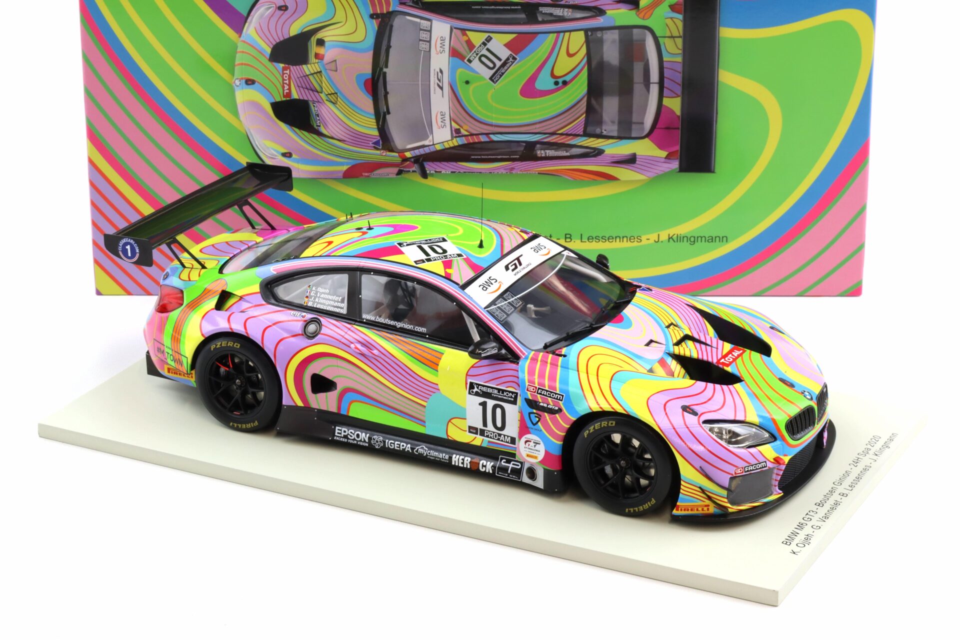 1:18 Spark BMW M6 GT3 #10 Boutsen Ginion 24h SPA 2020 Ojjeh/ Vannelet