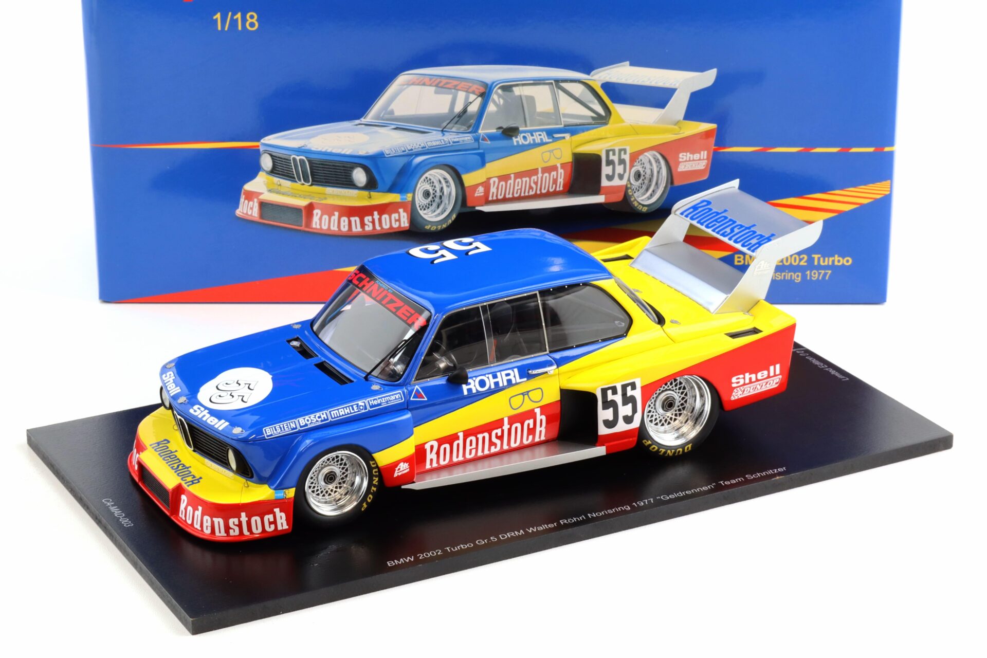 1:18 Spark BMW 2002 Turbo DRM Norisring 1977 Röhrl #55 Schnitzer