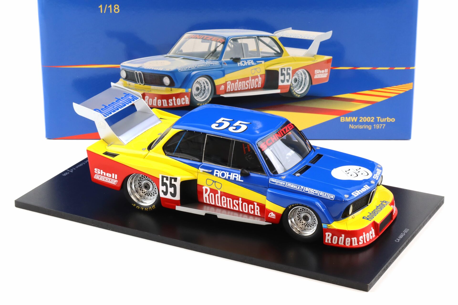 1:18 Spark BMW 2002 Turbo DRM Norisring 1977 Röhrl #55 Schnitzer