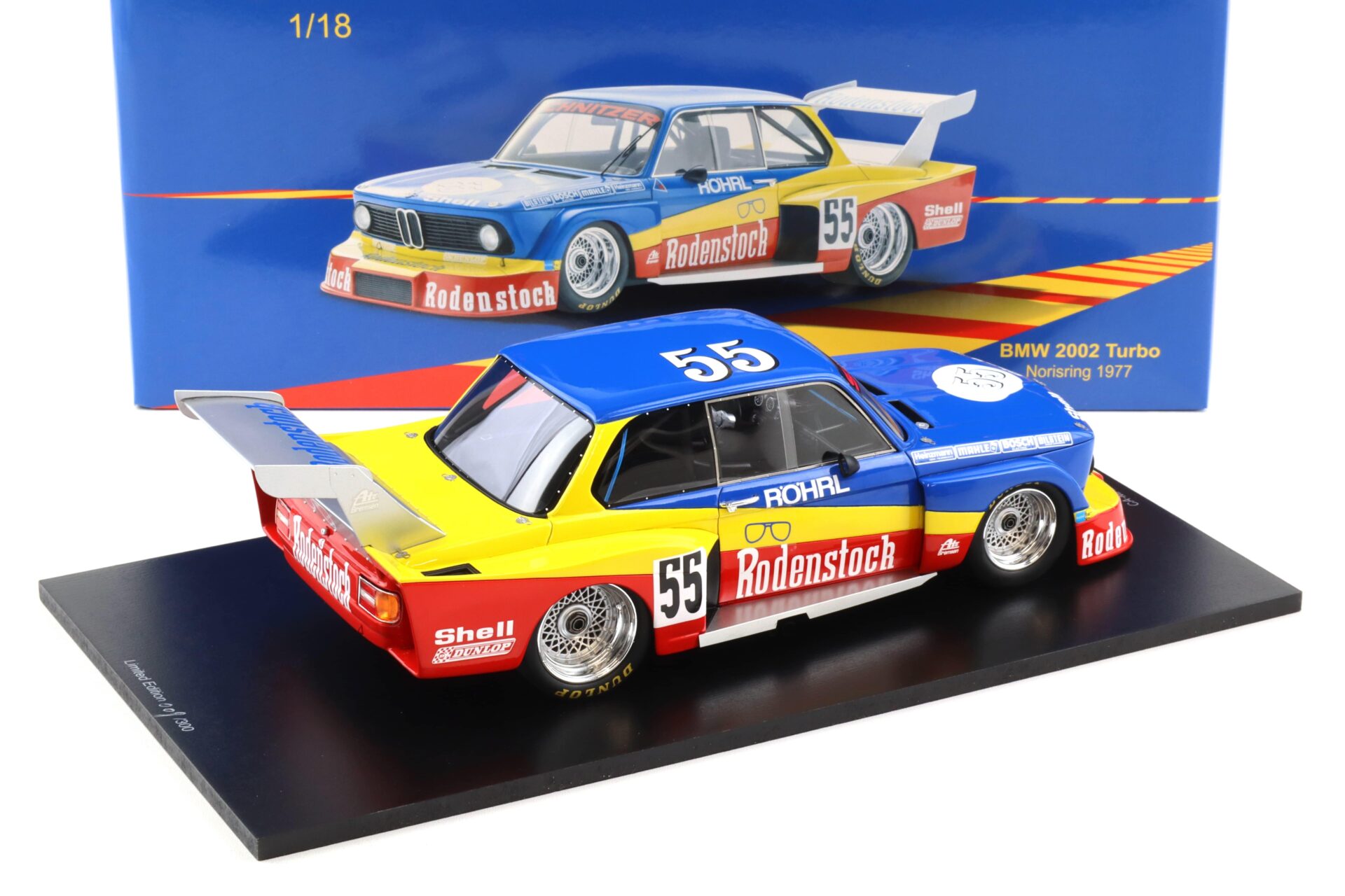 1:18 Spark BMW 2002 Turbo DRM Norisring 1977 Röhrl #55 Schnitzer