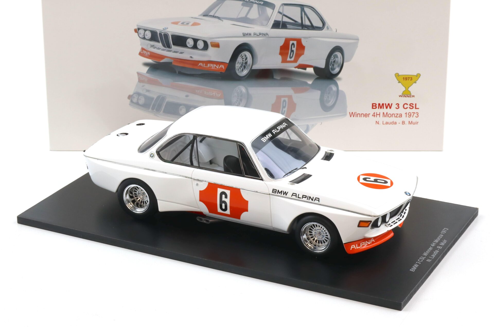 1:18 Spark BMW 3.0 CSL Winner 4h Monza 1973 Lauda/ Muir #6