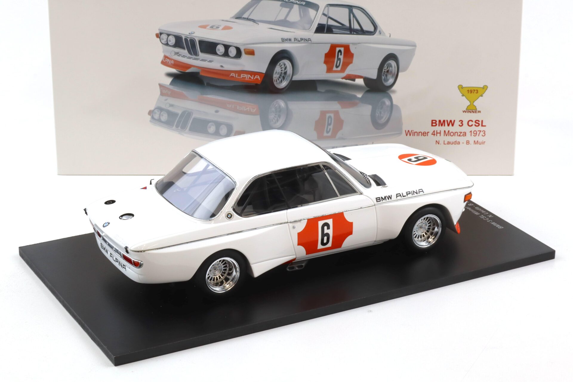 1:18 Spark BMW 3.0 CSL Winner 4h Monza 1973 Lauda/ Muir #6