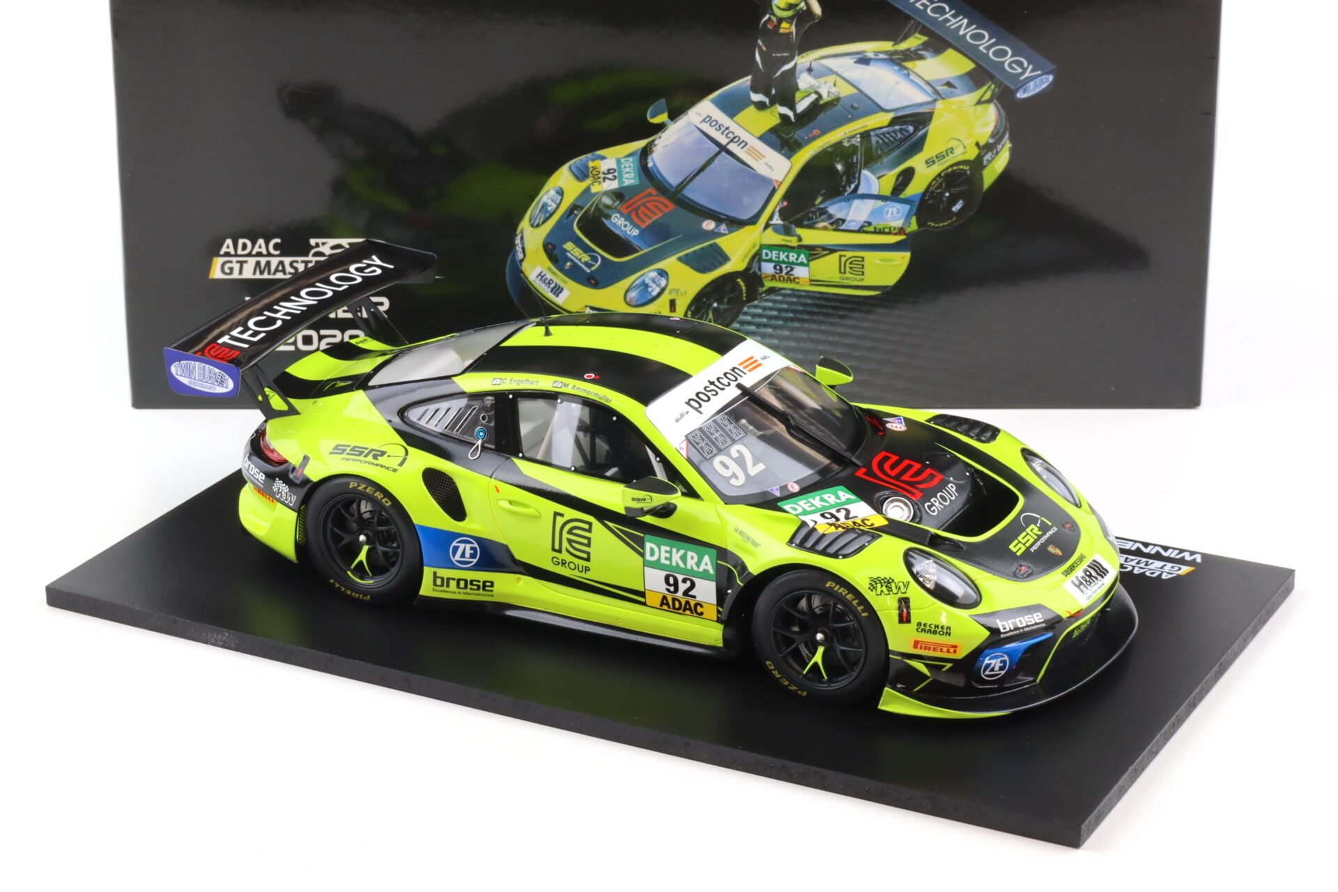 1:18 Spark Porsche 911 991.2 GT3 R ADAC GT Masters Winner 2020 SSR Performance #92