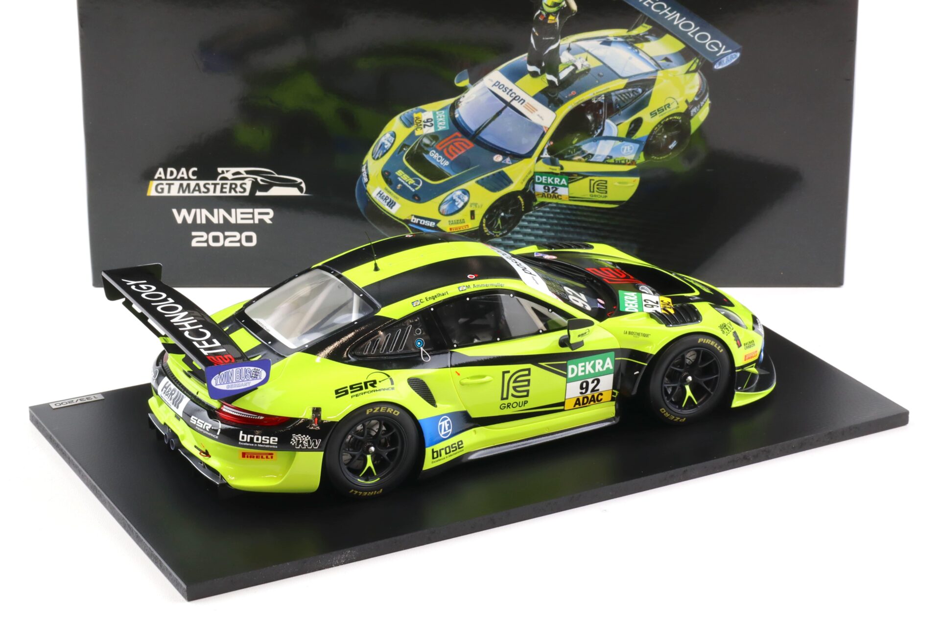 1:18 Spark Porsche 911 991.2 GT3 R ADAC GT Masters Winner 2020 SSR Performance #92