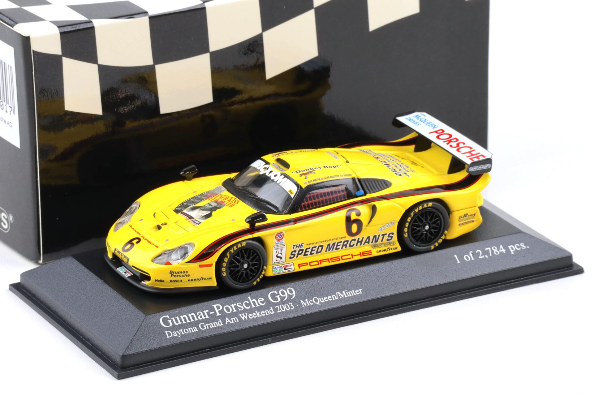 1:43 Minichamps Gunnar Porsche 911 996 GT1 G99 Daytona Grand Am 2003 McQueen