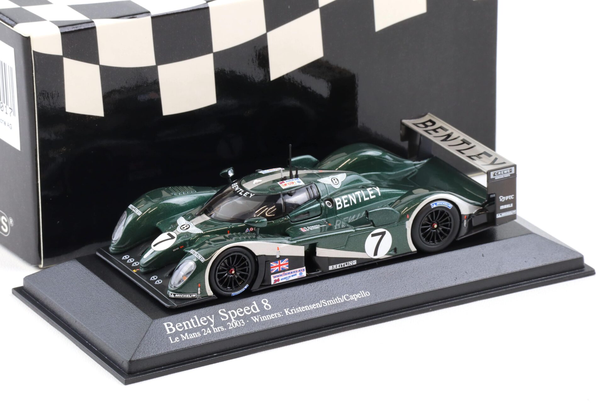1:43 Minichamps Bentley Speed 8 Le Mans 24h 2003 Winner #7 Kristensen/ Smith