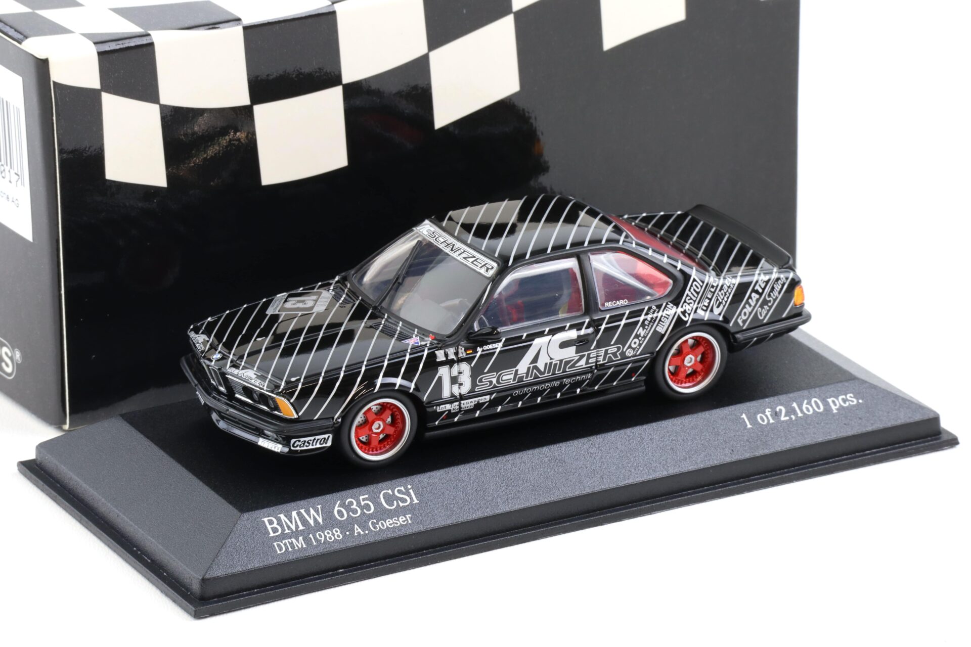 1:43 Minichamps BMW 635 CSI DTM 1988 AC Schnitzer #13 A.Goeser