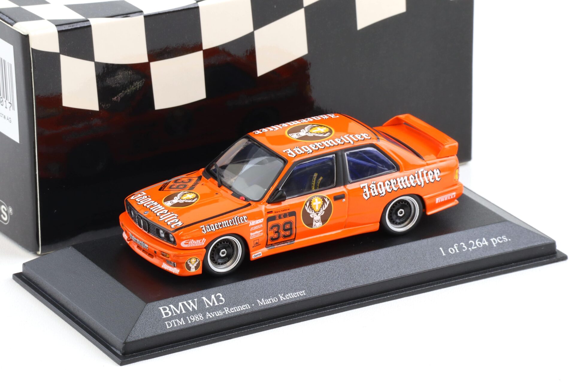 1:43 Minichamps BMW M3 E30 DTM 1988 M.Ketterer #39 Jägermeister