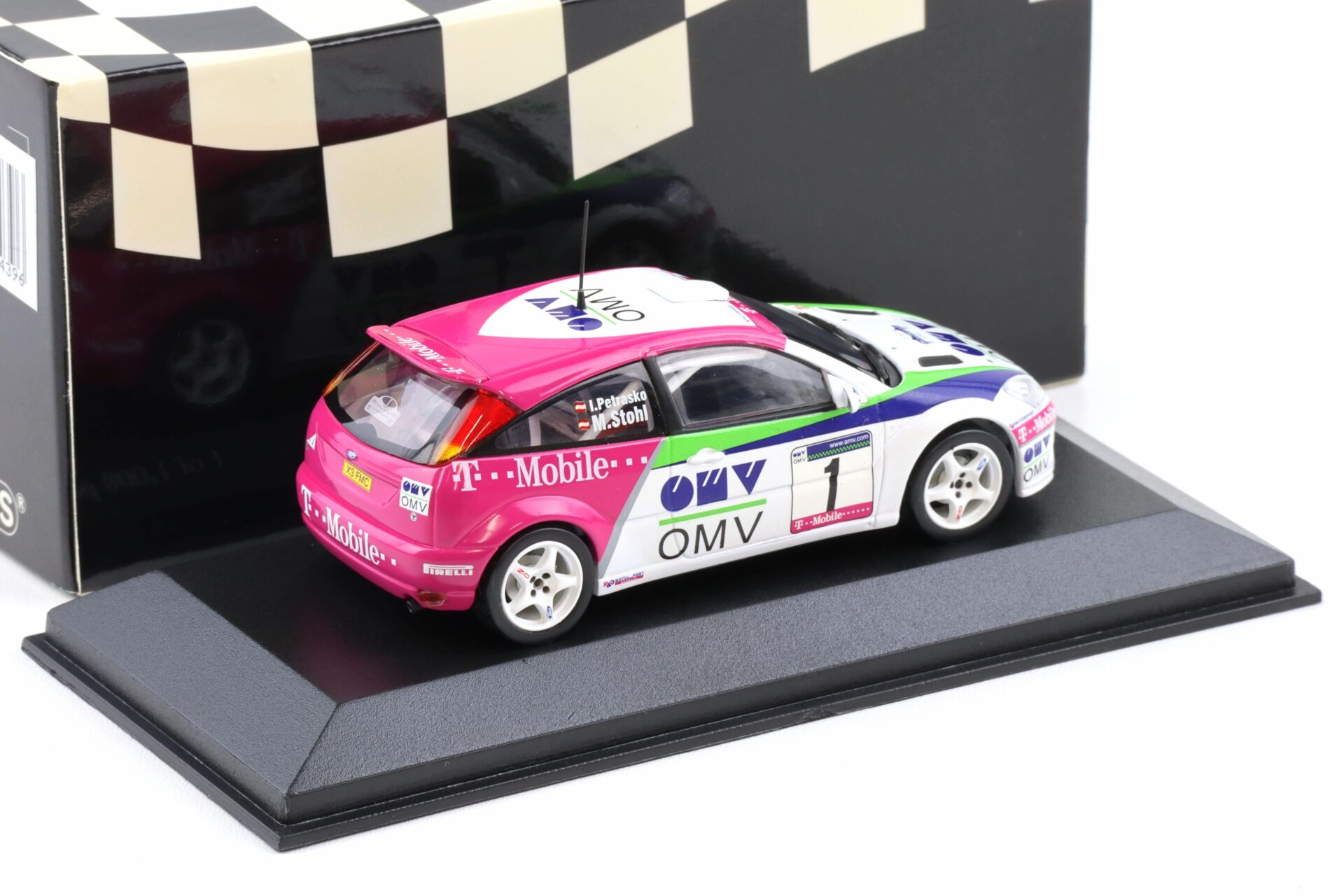 1:43 Minichamps Ford Focus WRC Burgenland Rallye 2002 #1 Stohl/ Petrasko