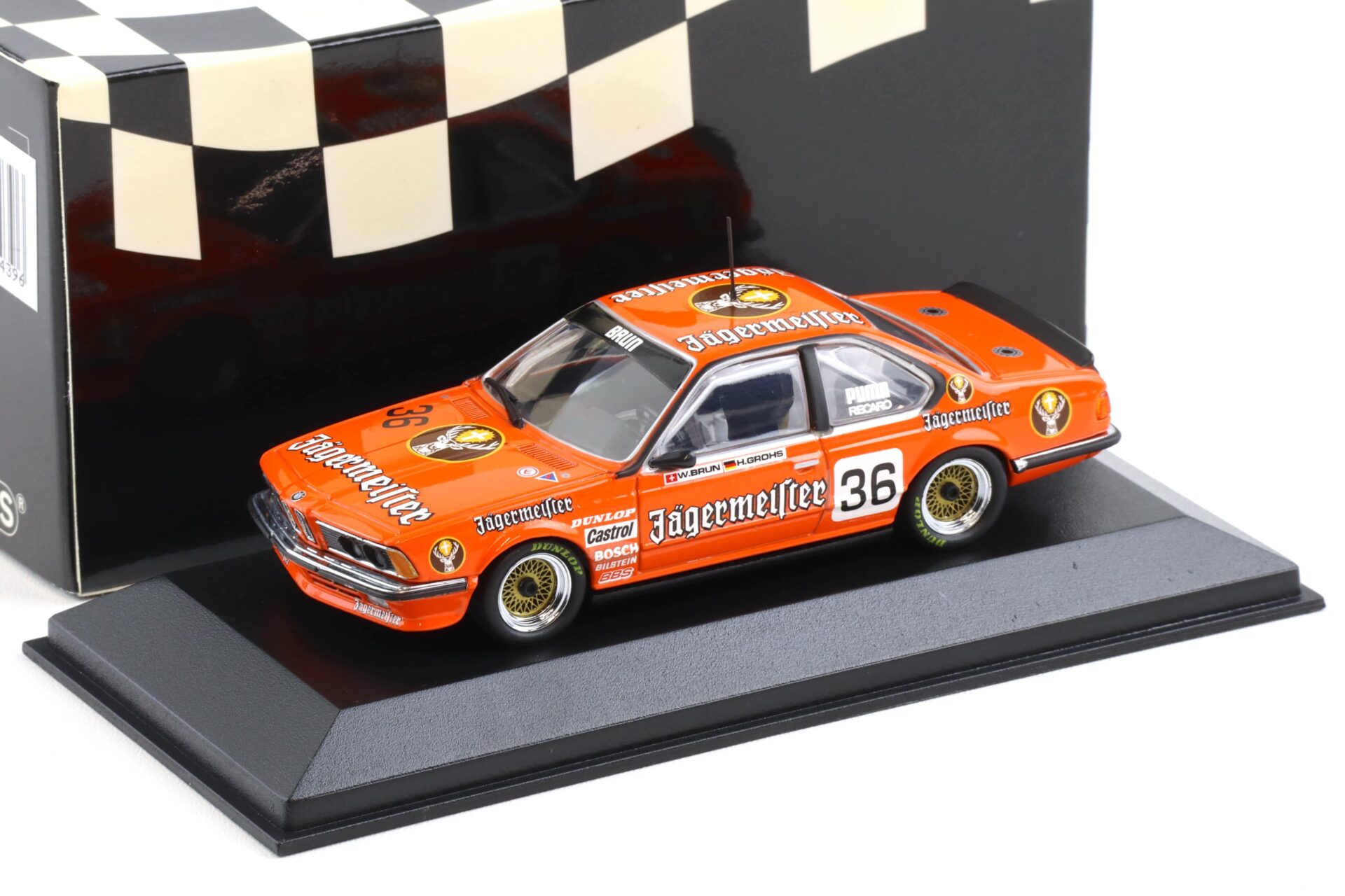 1:43 Minichamps BMW 635 CSI Monza 1984 Jägermeister #36 Brun/ Grohs