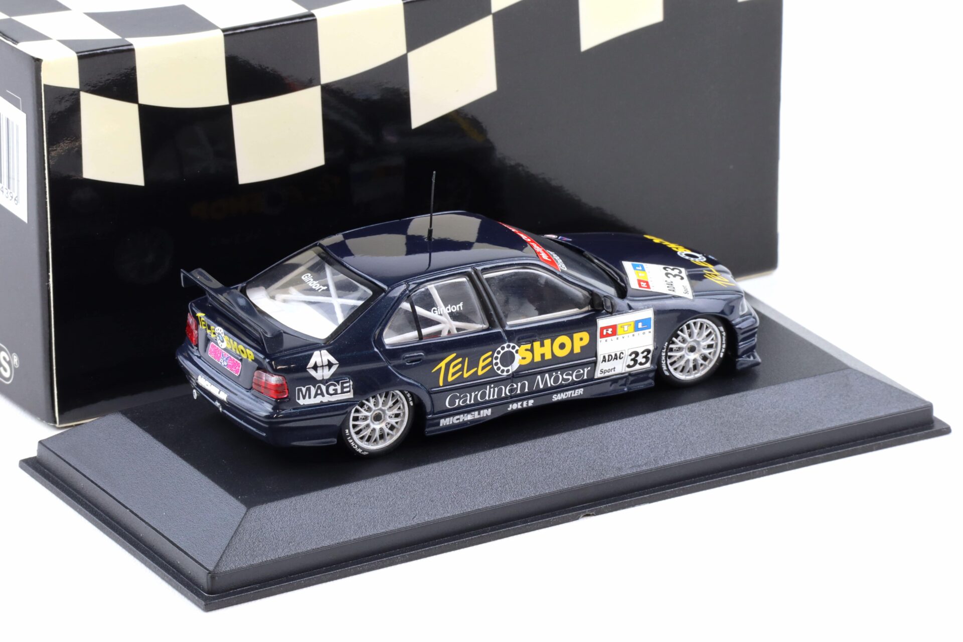1:43 Minichamps BMW 320i E36 STW 1997 Teleshop #33 Marc Gindon