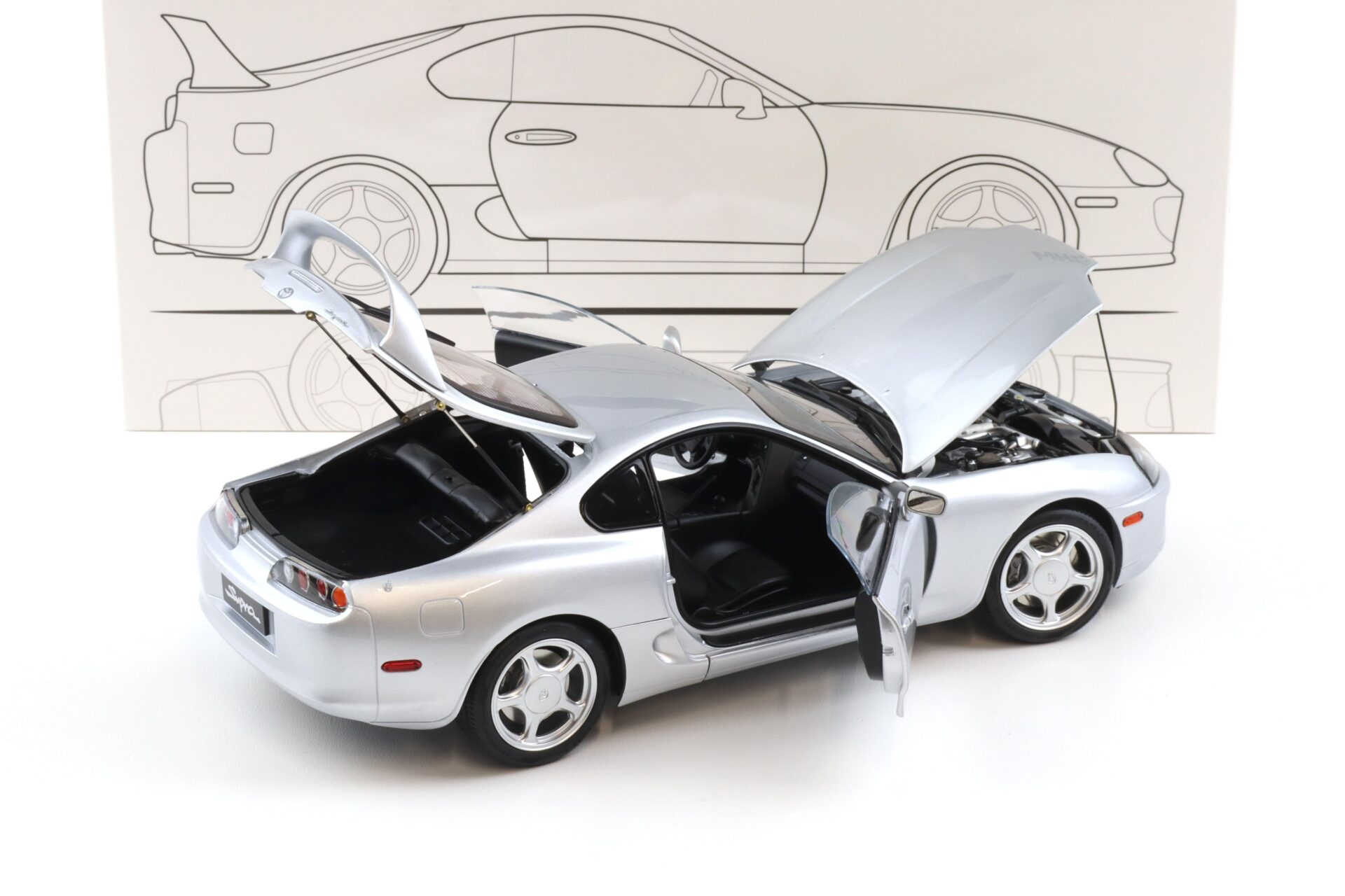 1:18 Whelart Toyota Supra A80 Coupe LHD silver metallic + wheels Set W-001F