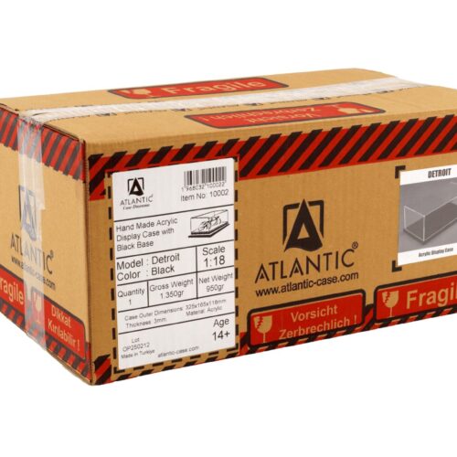 1:18 Atlantic Vitrine Show Case Display Case DETROIT with black acrylic Base