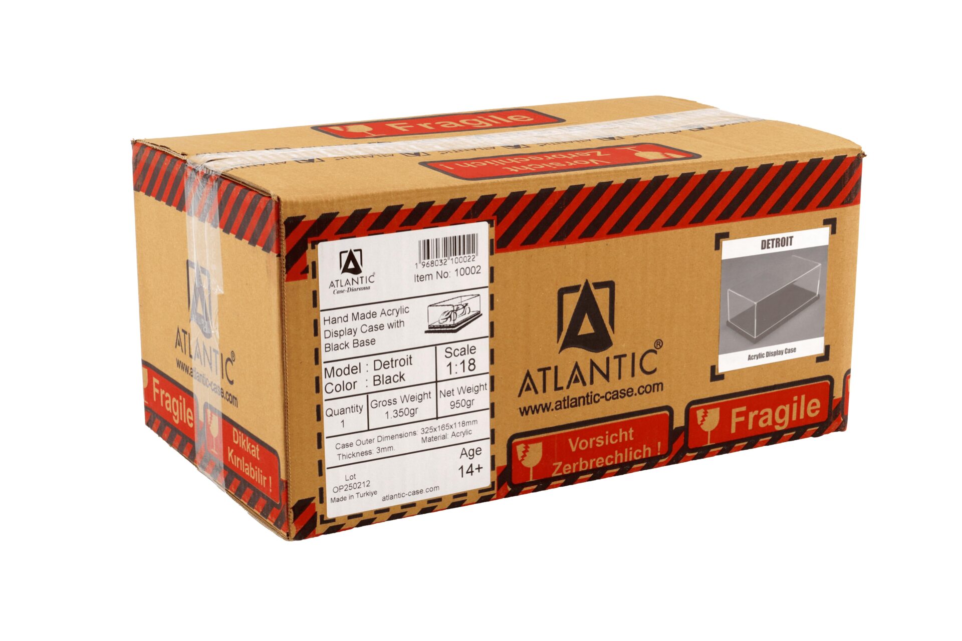 1:18 Atlantic Vitrine Show Case Display Case DETROIT with black acrylic Base