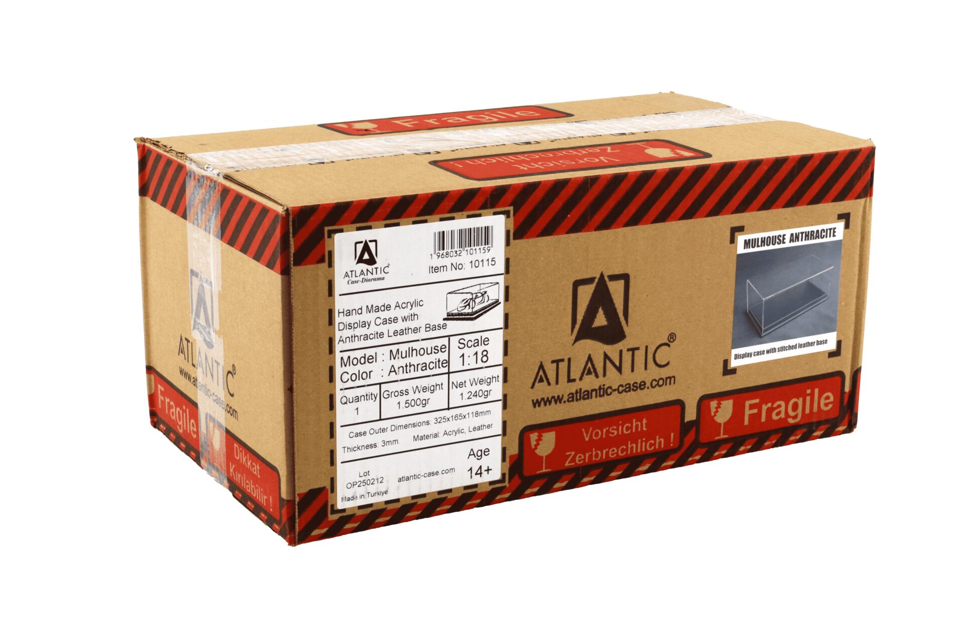 1:18 Atlantic Vitrine Show Case Display Case MULHOUSE with anthracite leather Base