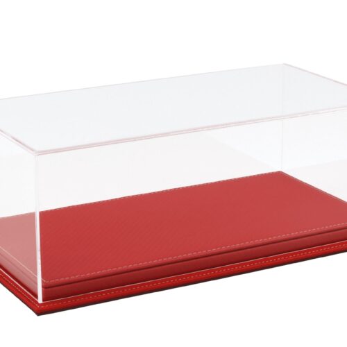 1:18 Atlantic Vitrine Show Case Display Case MULHOUSE with Carbon red leather Base