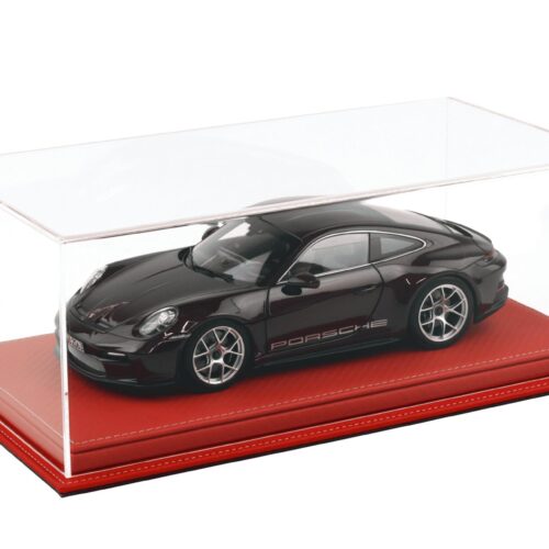 1:18 Atlantic Vitrine Show Case Display Case MULHOUSE with Carbon red leather Base